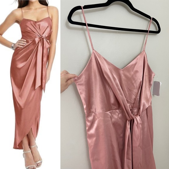 NWT After Six Midi Dress with Draped Tulip Skirt Size 12‎ - Picture 1 of 8
